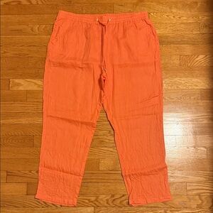 El Corte Inglés Orange Women’s Pants 100% Linen